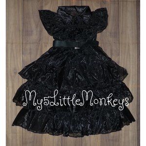 Wednesday Addams Family Girls Black Dress Halloween Costume
